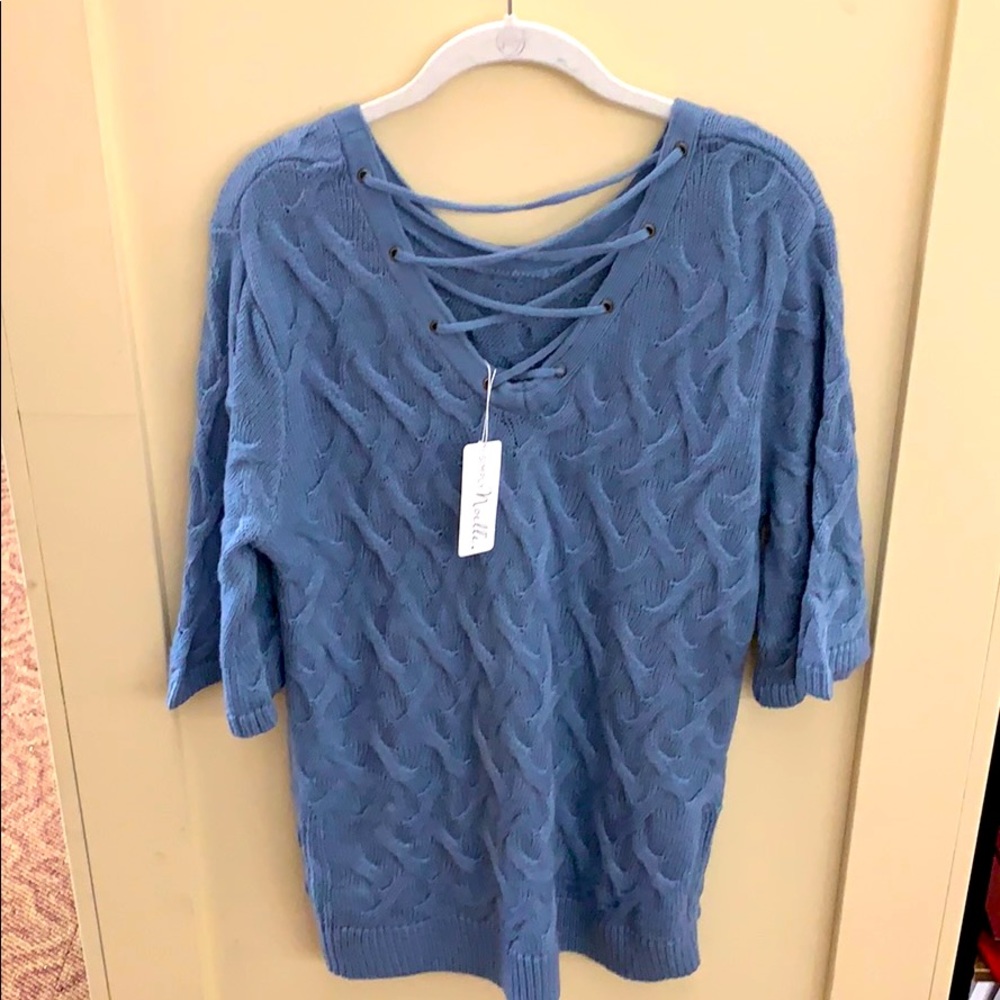 Lace up sweater